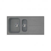 Lavello incasso 2 vasche e gocciolatoio reversibile 100x50 Smeg LZ102TT colore titanio