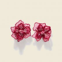 Vib's - Boucles d'oreilles bordeaux femme TU