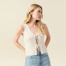 Vib's - Débardeur tricot noué creme femme L