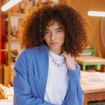 Vib's - Collier bleu marine femme TU