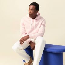 Vib's - Sweat à capuche rose poudrée homme L