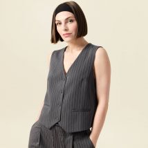 Veston sans manches gris femme taille S