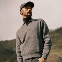 Pull col v gris foncé homme taille S