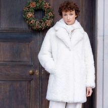 Manteau oversize long effet polaire creme femme taille M
