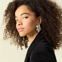 Boucles d'oreilles ivoire femme taille TU