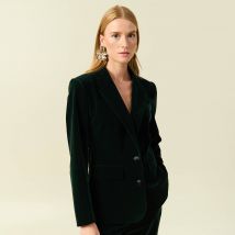 Veste blazer velours vert femme taille L