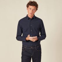 Vib's - Chemise cintrée manches longues bleu foncé homme S