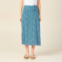 Vib's - Jupe longue portefeuille bleu femme 42