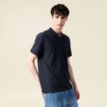 Polo cintré manches courtes col polo bleu homme taille L