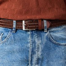 Ceinture tressée marron homme taille 36/38