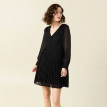 Vib's - Robe évasée plissée noir femme M