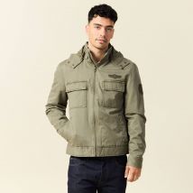 Vib's - Blouson col montant à capuche vert kaki homme S