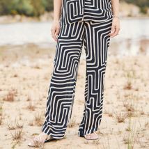 Pantalon large taille haute noir femme taille 44