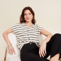 Blouse manches courtes blanc femme taille S