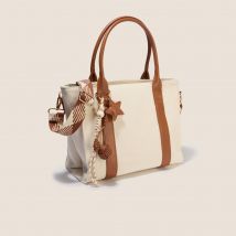 Vib's - Sac cabas en coton doublé camel femme TU