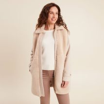 Manteau doublé aspect polaire creme femme taille 40