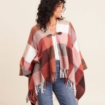 Vib's - Poncho marron cognac femme TU