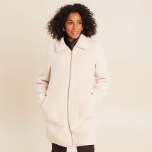 Manteau doublé aspect polaire ivoire femme taille 38