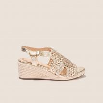 Sandales à talon compensé couleur or femme taille 40