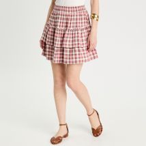 Vib's - Jupe évasée volants rose femme 34