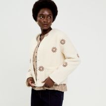 Vib's - Gilet brodé effet polaire blanc femme S