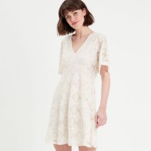 Robe évasée dentelle ecru femme taille 44