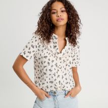 Blouse manches courtes blanc femme taille L