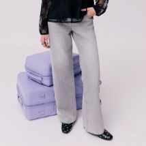 Vib's - Jean droit taille basse gris femme 40