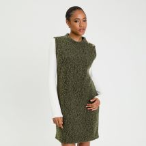 Robe pull sans manches vert kaki femme taille L