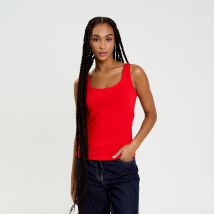 Débardeur bretelles larges rouge femme taille M