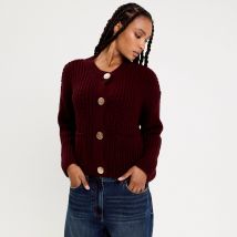 Gilet manches longues violet foncé femme taille S