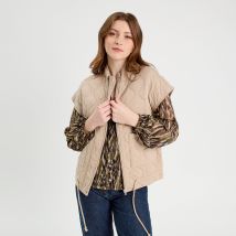 Vib's - Veste sans manches matelassée taupe femme XS/S