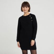 Robe pull détails de boutons noir femme taille M