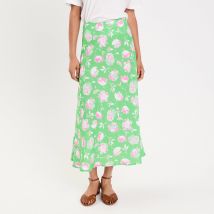 Vib's - Jupe évasée longueur midi vert fluo femme 42