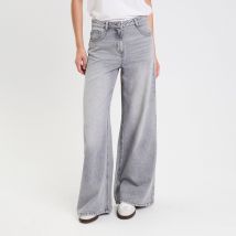 Jeans wide leg ultra large denim gris femme taille 36