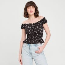 Blouse manches courtes noir femme taille M