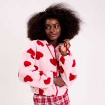 Vib's Sweat à capuche effet polaire rose clair femme M