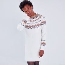 Robe pull droite ecru femme taille M