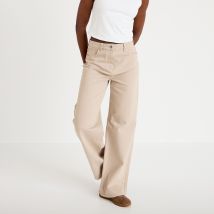 Vib's - Jean wide leg taille haute beige femme 40