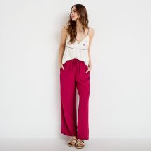 Vib's - Pantalon large fluide rouge femme 36