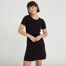 Vib's - Robe droite manches courtes noir femme L
