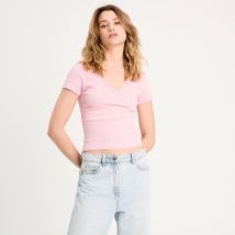 Vib's - T -shirt manches courtes rose poudrée femme L