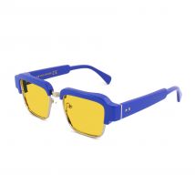 Sunglasses  Xlab Mod. fraser col. polished blue - silver / 6264 polarized yellow Unisex Squadrata Blu