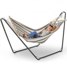 1 Person Striped Cotton Hammock With stand