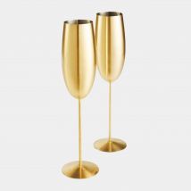 Brushed Gold Champagne Flutes