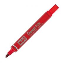 Marqueur permanent Pentel N60 - corps métal - pointe biseautée rouge