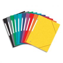 Chemise 3 rabats et élastique Elba Top File - carte lustrée 5/10e - 24 x 32 cm - assortis 9 couleurs - Lot de 50