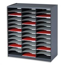 Trieur 36 cases pour document A4 - coloris noir gris