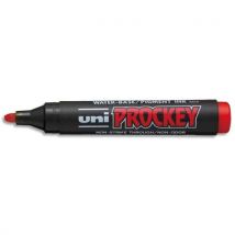 Marqueur permanent Uniball Prockey - pointe biseautée - corps plastique - rouge