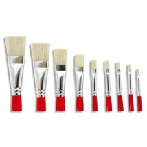 Brosse plate en soie de porc n°6 - Lot de 10